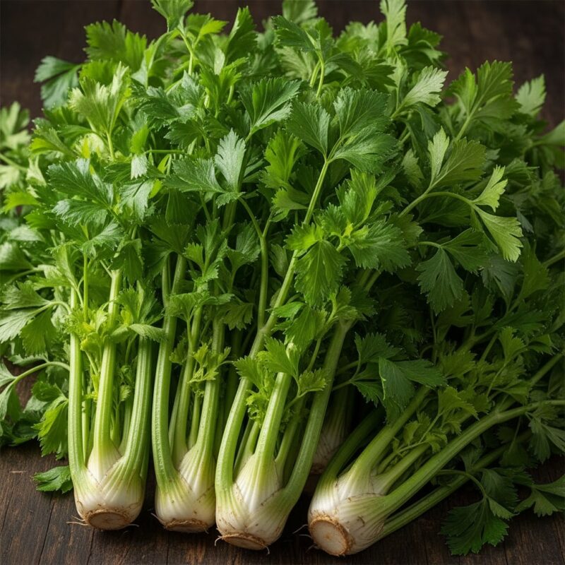שתילי סלרי עלים אורגניים מוכנים לשתילה במשלוח עד הבית